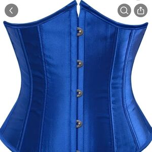 Vibrant Blue Satin Corset